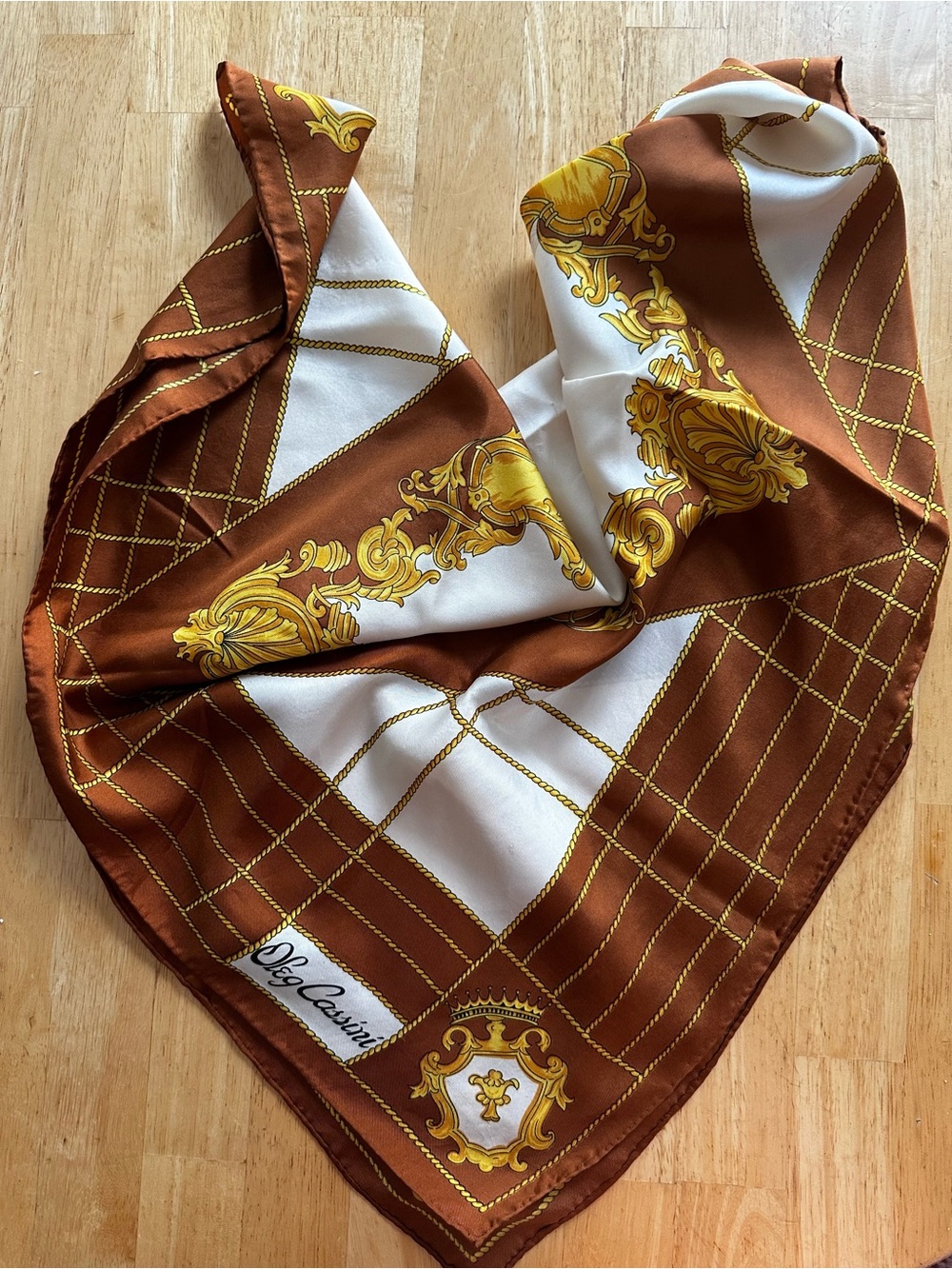 Oleg Cassini Vintage Baroque Silk Scarf